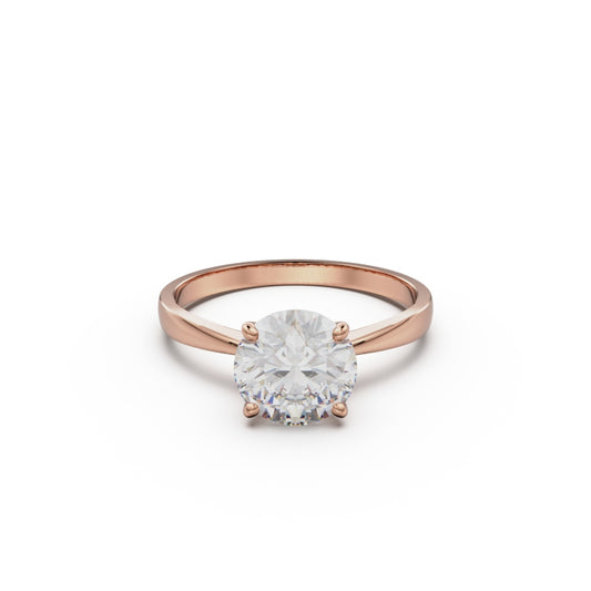 18K Rose Gold Comfort Fit Solitaire Engagement Ring - Circle of Diamond