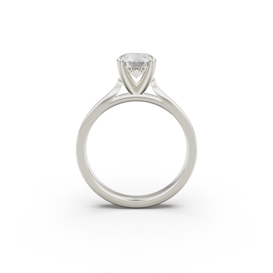 18K White Gold Petite Cathedral Solitaire Engagement Ring - Circle of Diamond