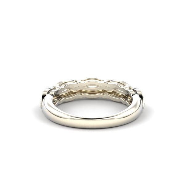 18K White Gold Infinity Twist Micropavé Diamond Wedding Ring - Circle of Diamond