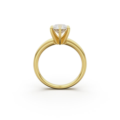 18k Yellow Gold Classic Six-Prong Solitaire Engagement Ring