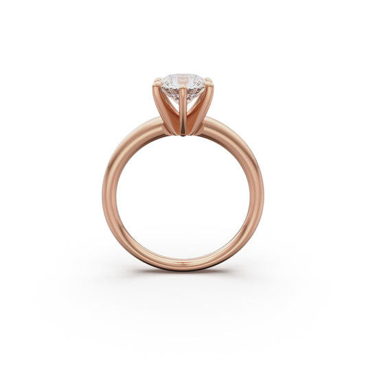 18k Rose Gold Classic Six-Prong Solitaire Engagement Ring