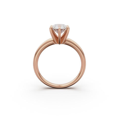 18k Rose Gold Classic Six-Prong Solitaire Engagement Ring