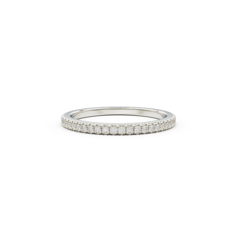 18K White Gold French Pavé Diamond Eternity Ring - Circle of Diamond