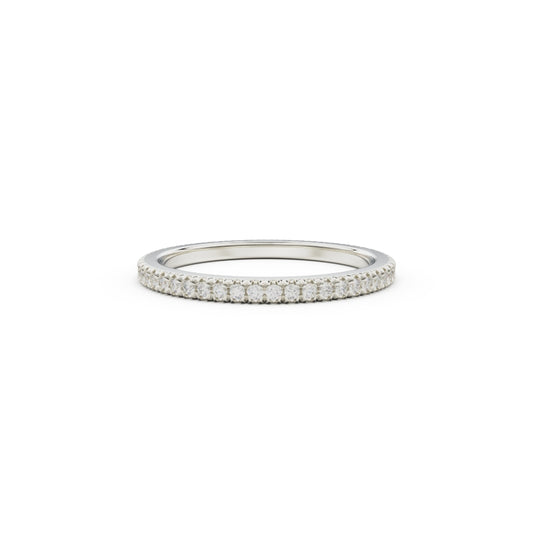 18K White Gold French Pavé Diamond Eternity Ring