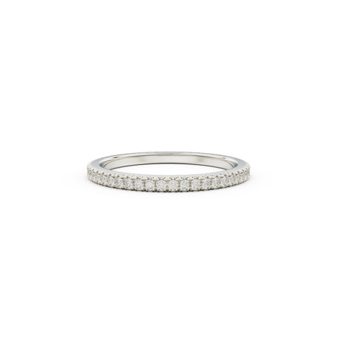 18K White Gold French Pavé Diamond Eternity Ring