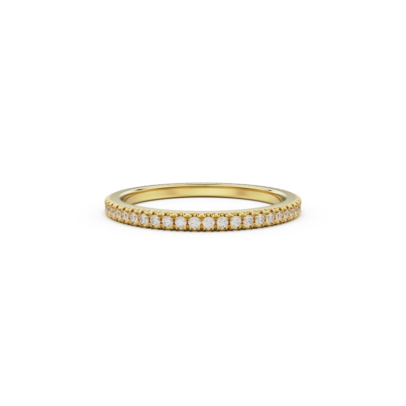 18K Yellow Gold French Pavé Diamond Eternity Ring - Circle of Diamond