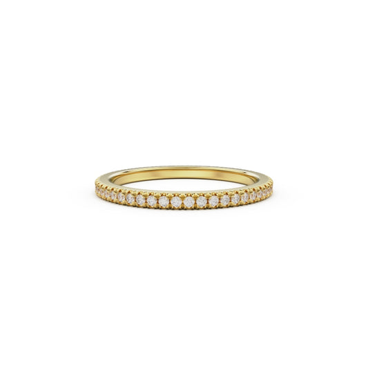 18K Yellow Gold French Pavé Diamond Eternity Ring - Circle of Diamond