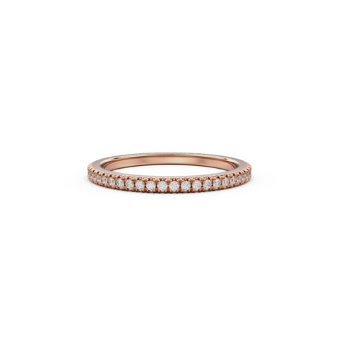 18K Rose Gold French Pavé Diamond Eternity Ring