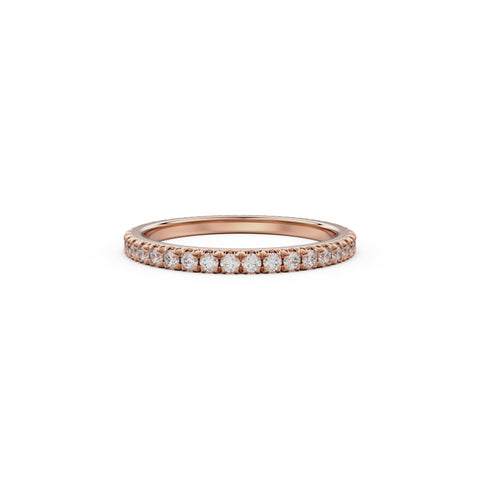 18K Rose Gold French Pavé Diamond Eternity Ring