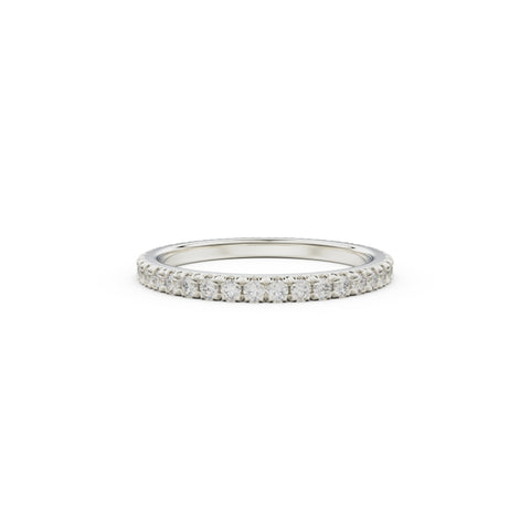 18K White Gold French Pavé Diamond Eternity Ring