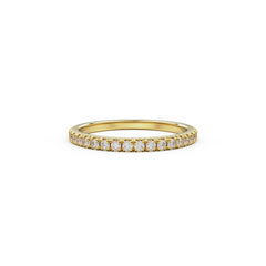 18K Yellow Gold French Pavé Diamond Eternity Ring