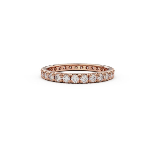 18K Rose Gold French Pavé Diamond Eternity Ring