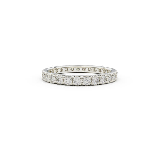 18K White Gold French Pavé Diamond Eternity Ring