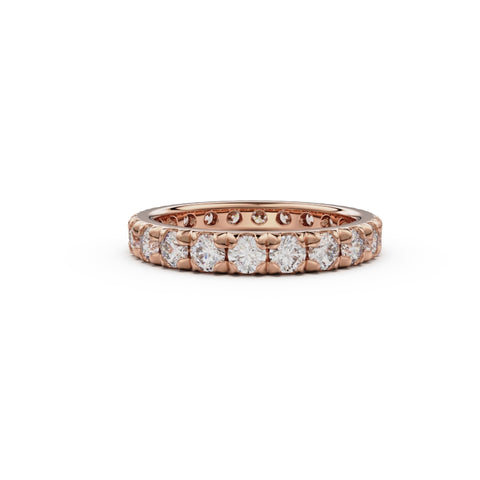 18K Rose Gold French Pavé Diamond Eternity Ring