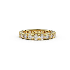 18K Yellow Gold French Pavé Diamond Eternity Ring