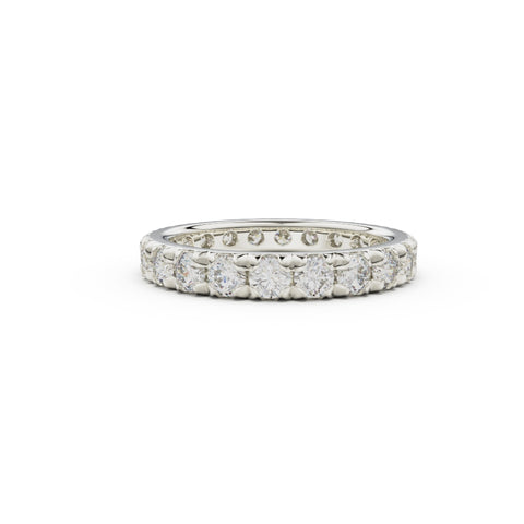 18K White Gold French Pavé Diamond Eternity Ring