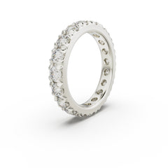 18K White Gold French Pavé Diamond Eternity Ring