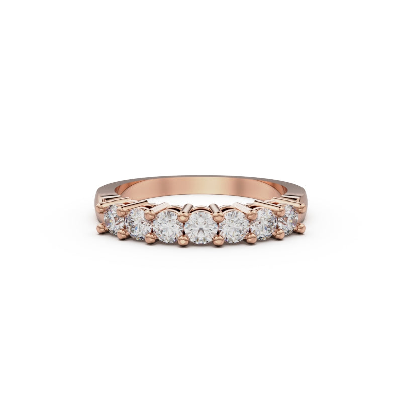 18K Rose Gold Seven Stone Diamond Anniversary Ring - Circle of Diamond