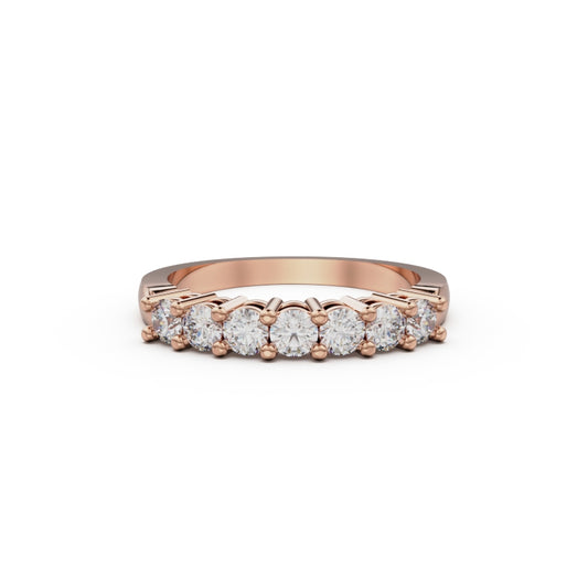 18K Rose Gold Seven Stone Diamond Anniversary Ring