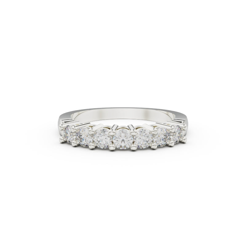 18K White Gold Seven Stone Diamond Anniversary Ring - Circle of Diamond