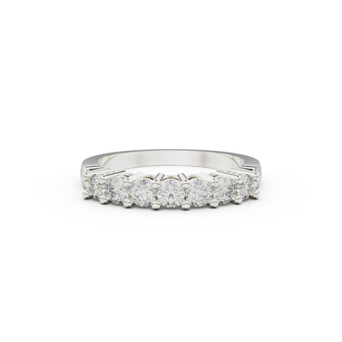 18K White Gold Seven Stone Diamond Anniversary Ring