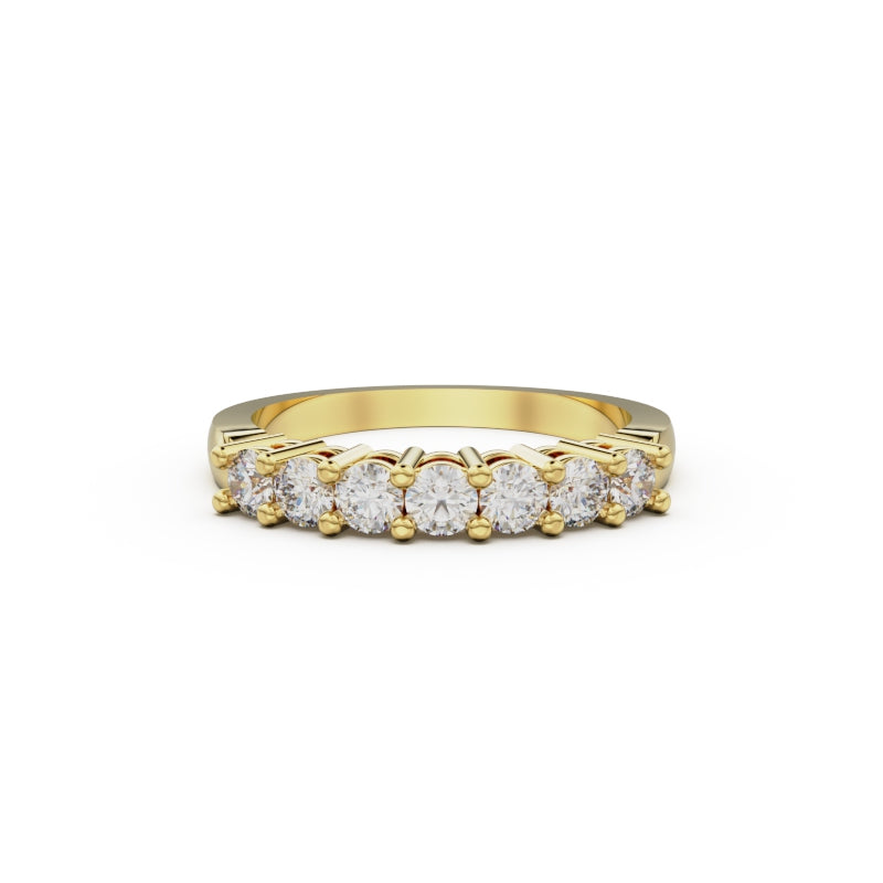18K Yellow Gold Seven Stone Diamond Anniversary Ring - Circle of Diamond