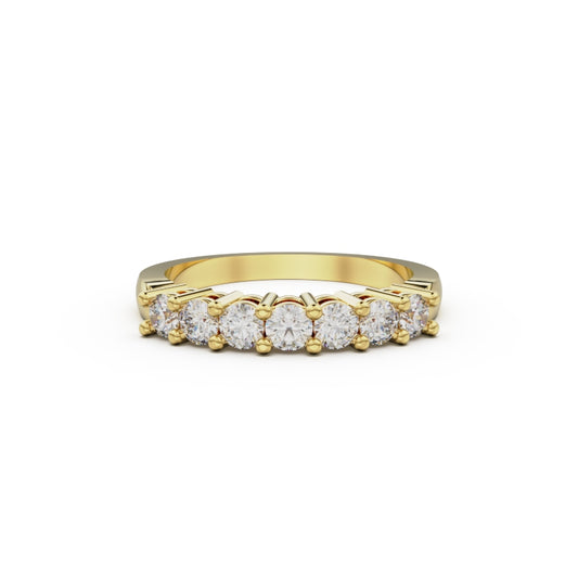 18K Yellow Gold Seven Stone Diamond Anniversary Ring - Circle of Diamond