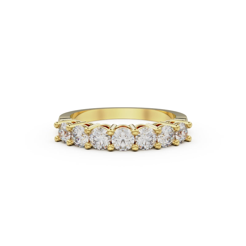 18K Yellow Gold Seven Stone Diamond Anniversary Ring - Circle of Diamond