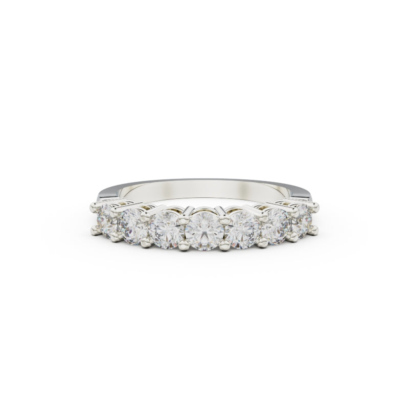 18K White Gold Seven Stone Diamond Anniversary Ring - Circle of Diamond