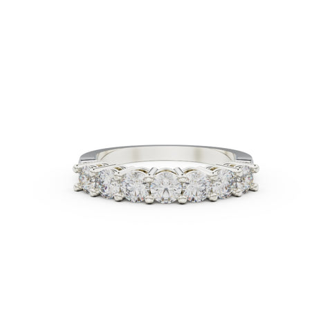 18K White Gold Seven Stone Diamond Anniversary Ring