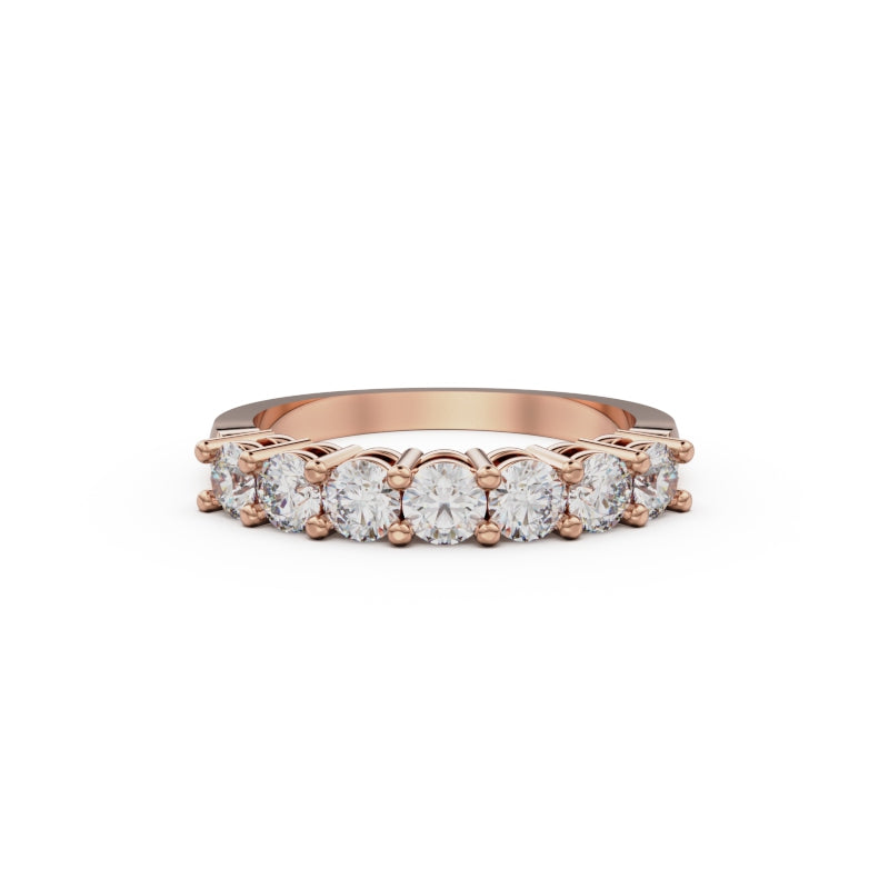 18K Rose Gold Seven Stone Diamond Anniversary Ring - Circle of Diamond