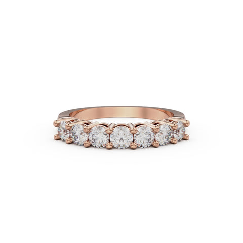 18K Rose Gold Seven Stone Diamond Anniversary Ring