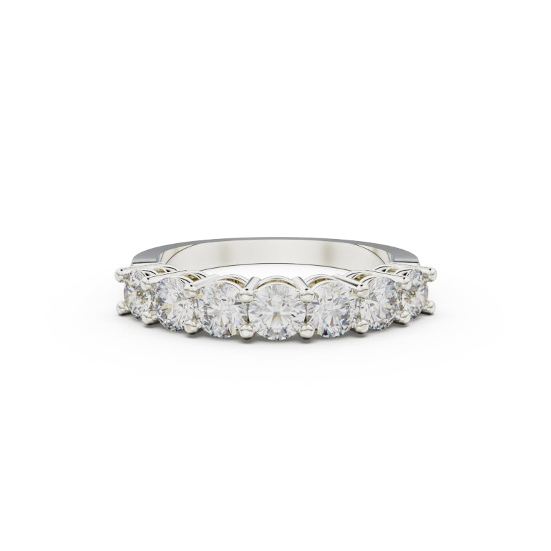 18K White Gold Seven Stone Diamond Anniversary Ring - Circle of Diamond
