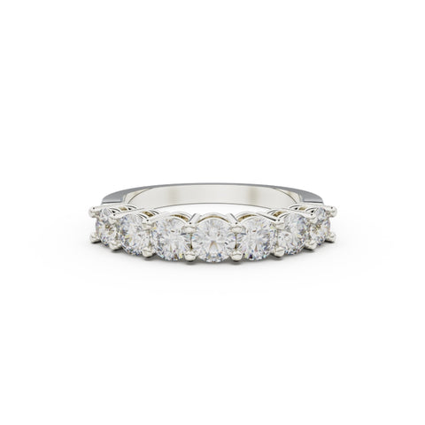 18K White Gold Seven Stone Diamond Anniversary Ring