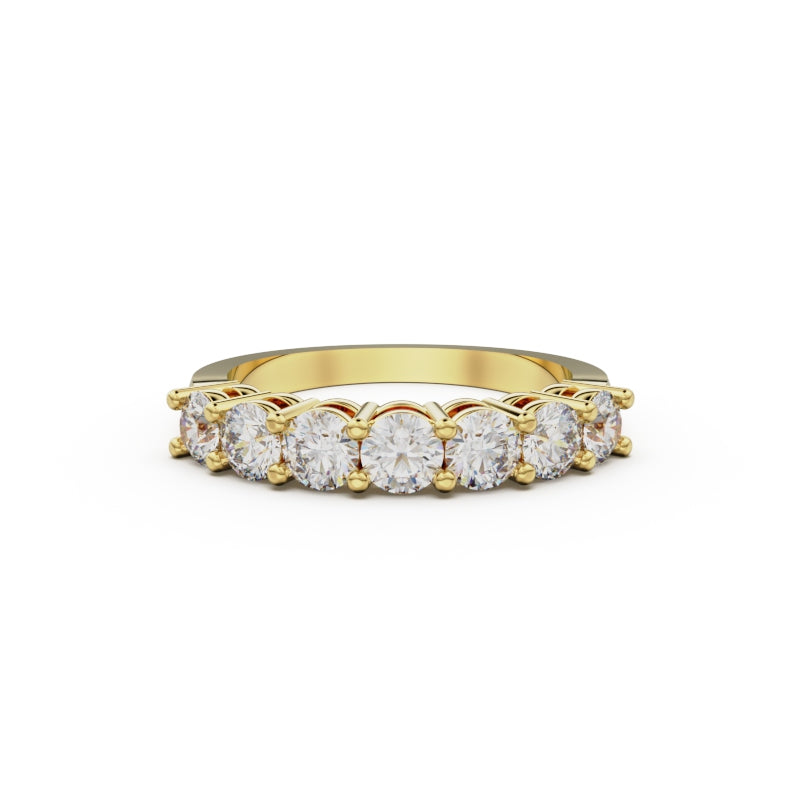 18K Yellow Gold Seven Stone Diamond Anniversary Ring - Circle of Diamond