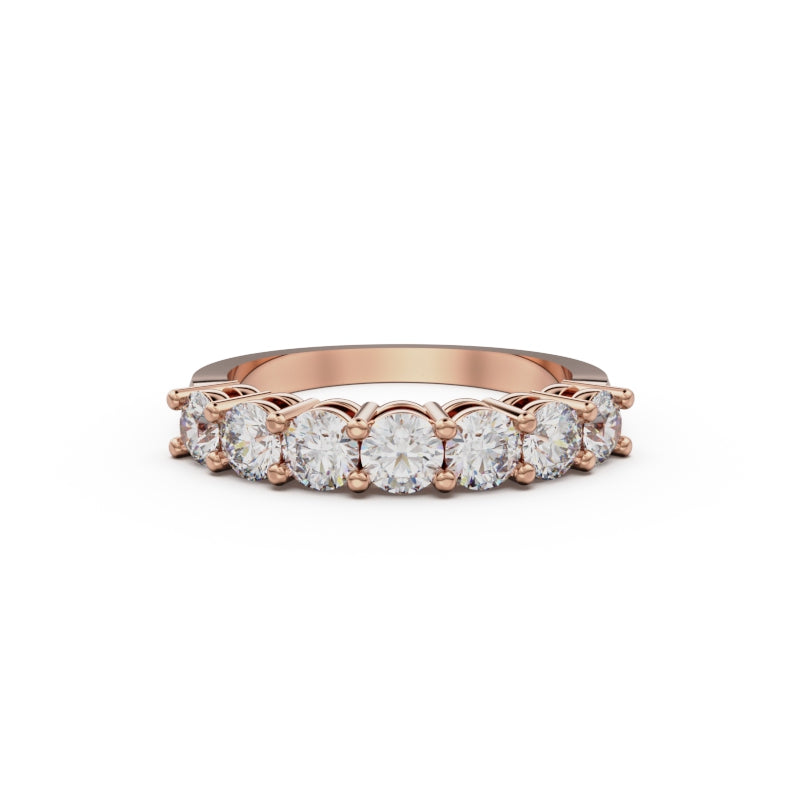 18K Rose Gold Seven Stone Diamond Anniversary Ring - Circle of Diamond