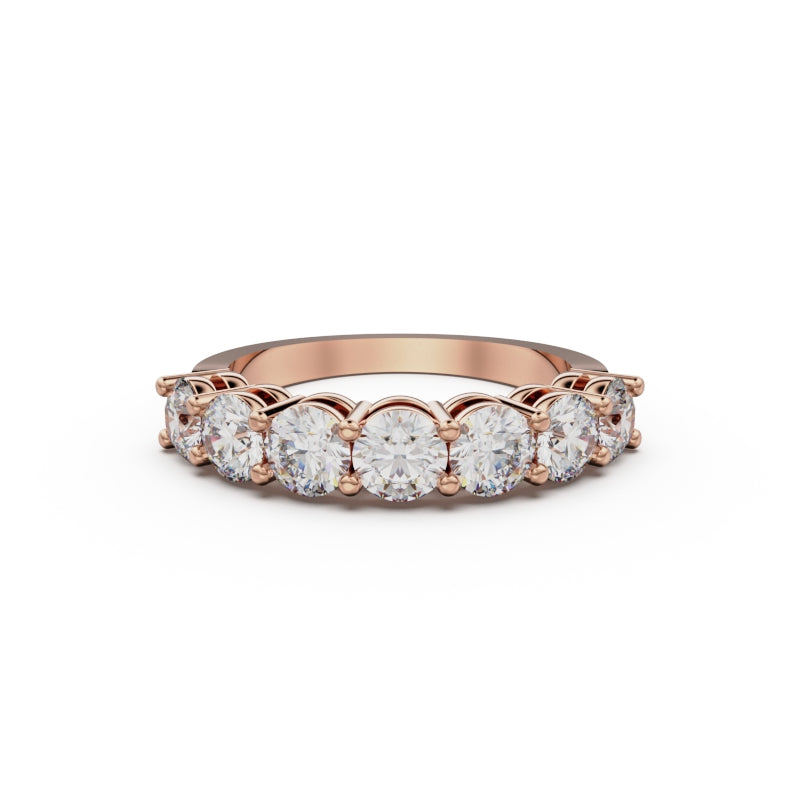18K Rose Gold Seven Stone Diamond Anniversary Ring - Circle of Diamond