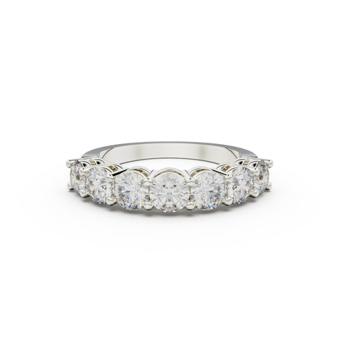 18K White Gold Seven Stone Diamond Anniversary Ring