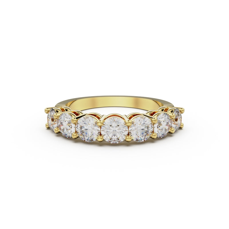 18K Yellow Gold Seven Stone Diamond Anniversary Ring - Circle of Diamond