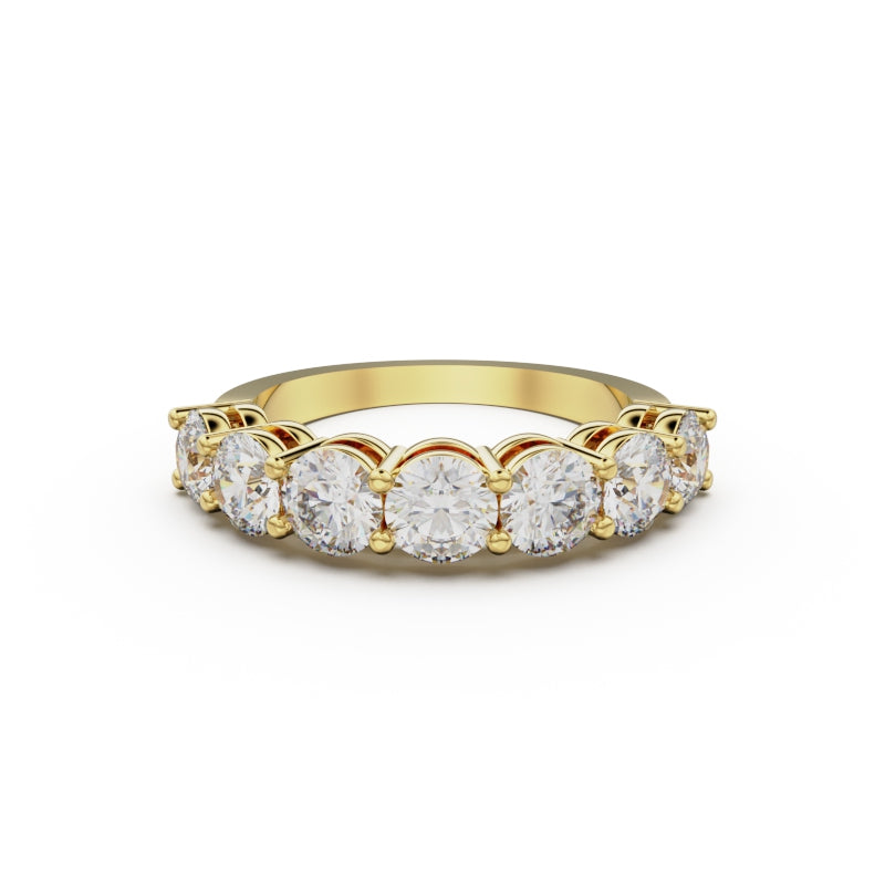 18K Yellow Gold Seven Stone Diamond Anniversary Ring - Circle of Diamond