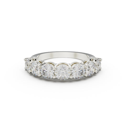 18K White Gold Seven Stone Diamond Anniversary Ring