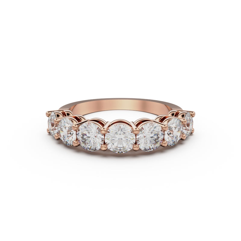 18K Rose Gold Seven Stone Diamond Anniversary Ring - Circle of Diamond
