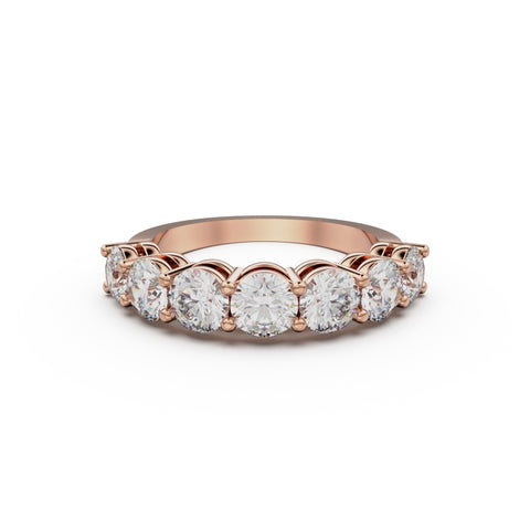 18K Rose Gold Seven Stone Diamond Anniversary Ring