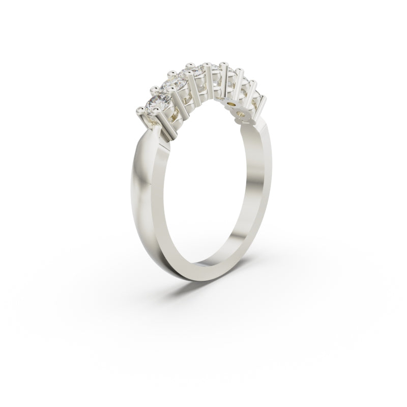 18K White Gold Seven Stone Diamond Anniversary Ring - Circle of Diamond