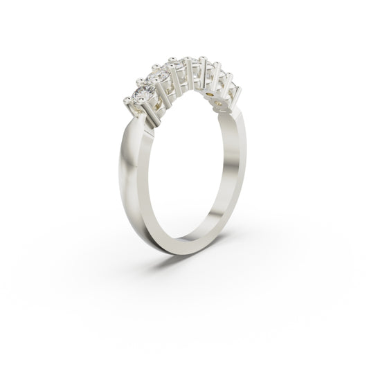 18K White Gold Seven Stone Diamond Anniversary Ring