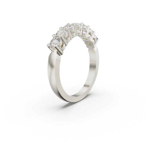 18K White Gold Seven Stone Diamond Anniversary Ring