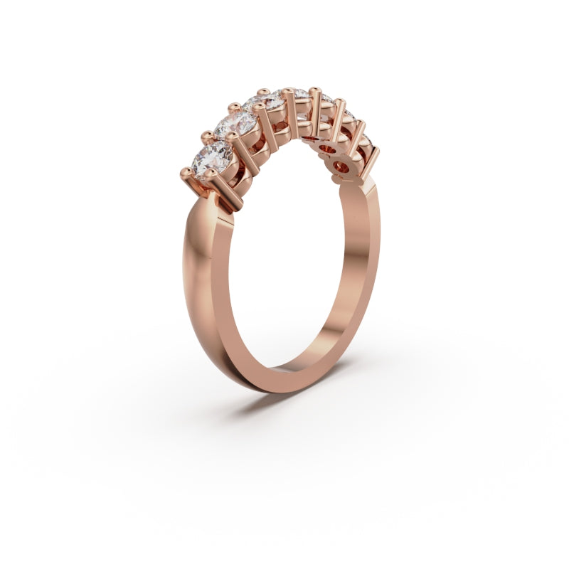 18K Rose Gold Seven Stone Diamond Anniversary Ring - Circle of Diamond