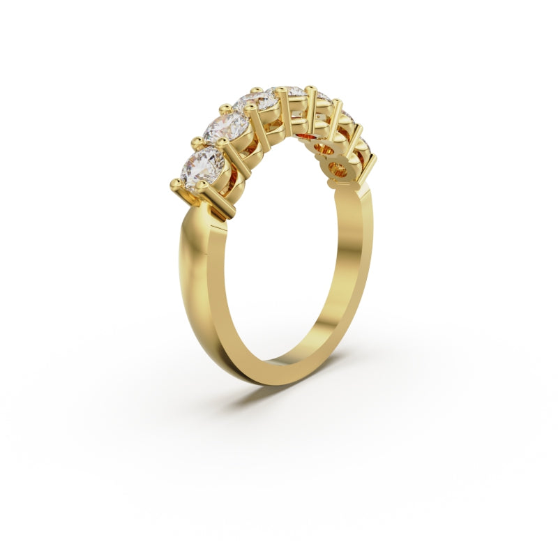 18K Yellow Gold Seven Stone Diamond Anniversary Ring - Circle of Diamond