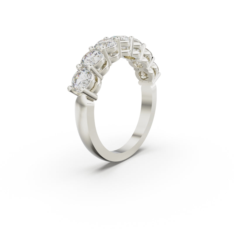 18K White Gold Seven Stone Diamond Anniversary Ring - Circle of Diamond