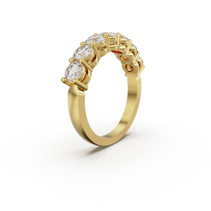 18K Yellow Gold Seven Stone Diamond Anniversary Ring - Circle of Diamond